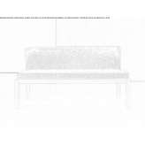 Fabric garden bench with backrest Soleto