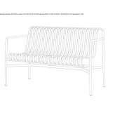 Steel garden bench with armrests Quime