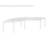 Segmented modular garden bench made of powder-coated steel Quime