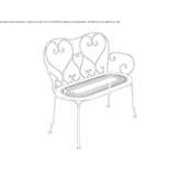 Steel garden bench with armrests Rossbach