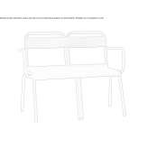 Aluminum garden bench with armrests that can be stacked Citerna