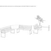 Modular bench made of steel and wood Wiskitki