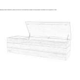 Teak garden bench with integrated plant pot Batabano