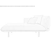 Deckchair upholstered with fabric Schaan