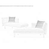 Upholstered fabric Garden lounger Cessy