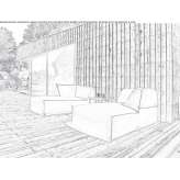 Upholstered fabric Garden lounger Mojados