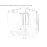 Teak garden bed with canopy and stainless steel structure Bradesti