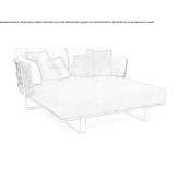 Garden lounger in fabric and steel Esiroglu