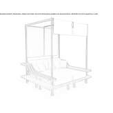 Garden bed with a canopy and a steel frame with an umbrella Gamarra