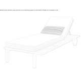 Fabric reclining chair and teak lounger Steyl