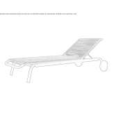 Extendable rope deckchair with wheels Vacon