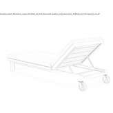 A foldable aluminum and wooden deckchair on wheels Codogne