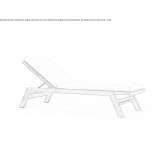 Reclining teak deckchair on wheels Soimi