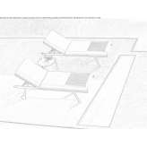 Powder-coated aluminum deckchair on wheels Luhanka