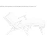 Folding teak chaise longue with armrests Malsch