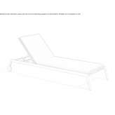 Powder-coated aluminum deckchair on wheels Tregarth