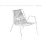Powder-coated steel chair with rope and armrests Akdiken