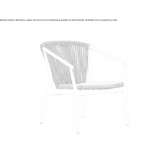 Garden chair made of aluminum, powder-coated, with armrests, stackable Rietavas