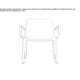Technopolymer garden chair with armrests, stackable Tollo