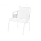 Steel garden armchair with rope and armrests Esiroglu