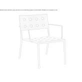 Garden armchair made of powder-coated steel with armrests Leni