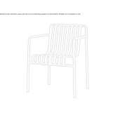 Steel garden armchair with armrests Quime