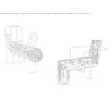 Solid Briccola wood seating element with iron frame Blakstad