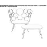 Garden armchair in fabric and iron Panino