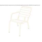 Aluminum garden armchair with armrests, stackable Calvos