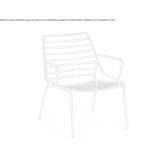 Garden painted metal armchair with armrests Trebon
