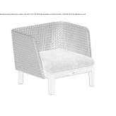 Garden synthetic fabric and teak armchair Calvera
