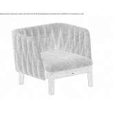 Teak armchair with garden fabric armrests Calvera