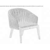 Garden fabric and teak armchair with armrests Infiesto