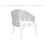 Garden armchair in synthetic fiber and teak with armrests Infiesto