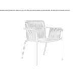 Krzesło linowe ogrodowe z możliwością układania w stosy Matipo