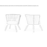 Garden armchair in garden fabric with integrated cushion Bisbee