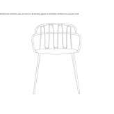 Metal garden armchair with armrests Stulovo