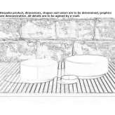 Sunbrella® round garden pouffe Doboz
