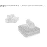 Square textile garden pouffe with a removable cover Amarante