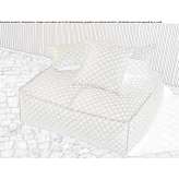 Square garden pouffe made of fabric Mojados