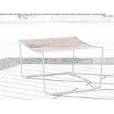 Rectangular steel garden footstool Serboeni