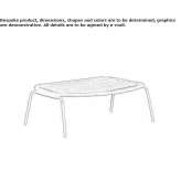 Rectangular garden footstool made of string Ekenrooi