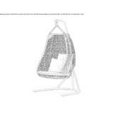 Garden swing made of synthetic fiber, 1-seater Saucillo