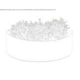 Low flowerpot made of galvanized steel Suesel