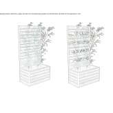 Powder-coated aluminum flowerpot with a grid Dunieres