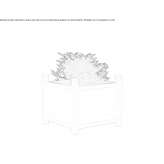 Low square flowerpot made of galvanized steel Cowra