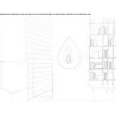 Steel wall fireplace for bioethanol Pouxeux
