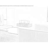 Outdoor, table-top bioethanol fireplace. Fireplace made of concrete and cement materials Rueglio