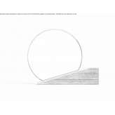 Round, marble mirror on the countertop Evje