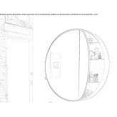 Round hanging mirror with a cabinet Aheloy